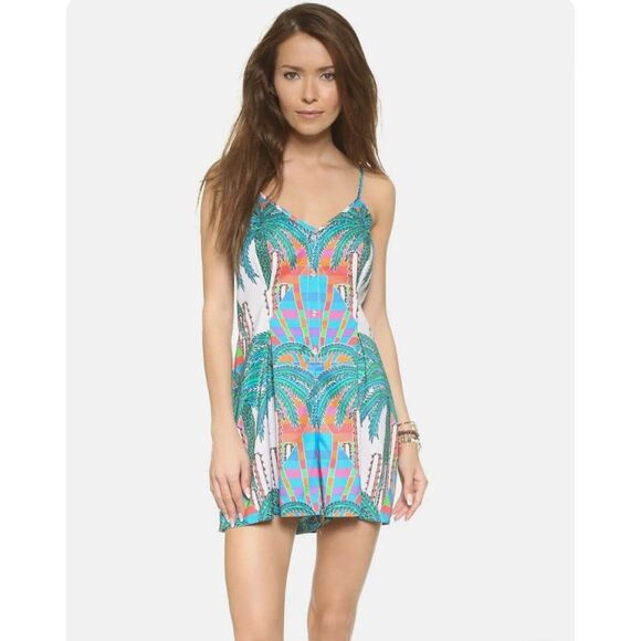 MARA HOFFMAN Multicolor Mirage Print Romper Size 2‎ Pre-Owned $253 - Picture 1 of 6